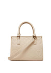 Valentino Samba Debossed Small Shopper Bag, Beige