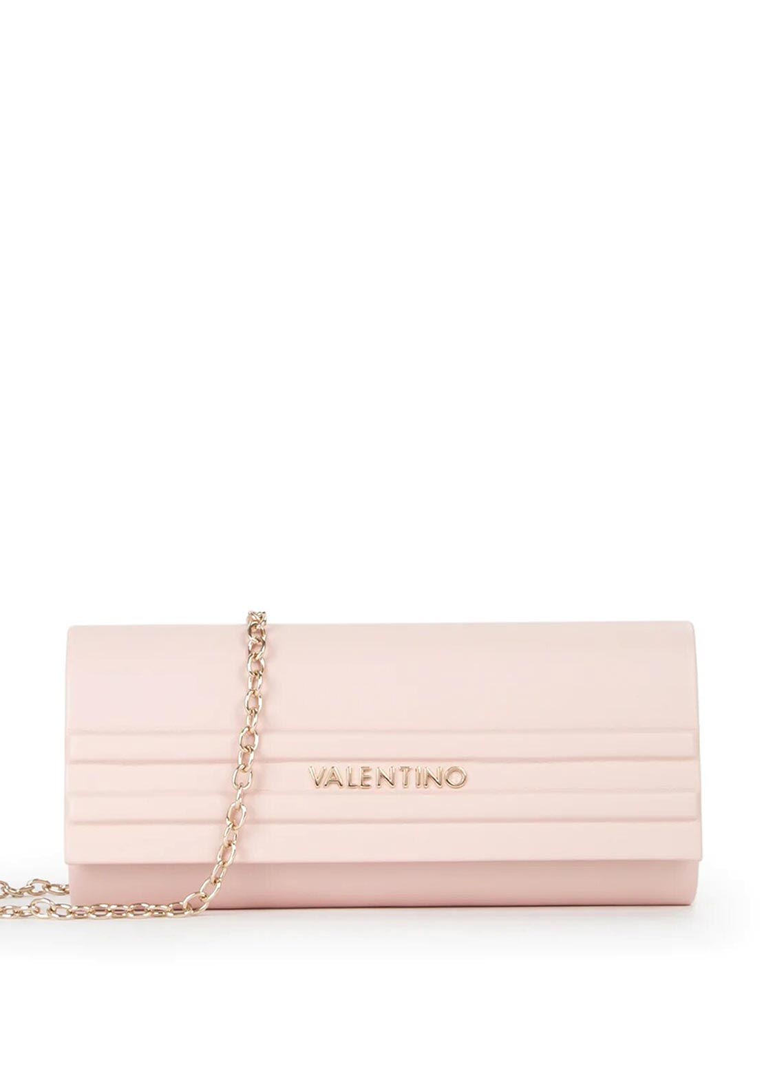 Valentino Sofia Ribbed Clutch Bag, Powder Pink