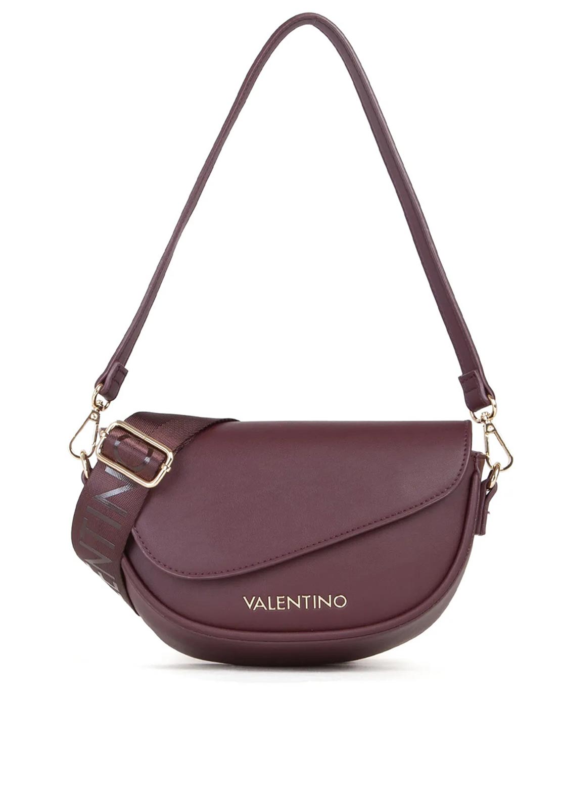 Valentino Piper Asymmetric Crossbody Bag, Wine - McElhinneys