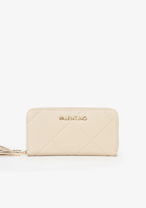 Valentino Astrid Quilted Zip Around Medium Purse, Beige