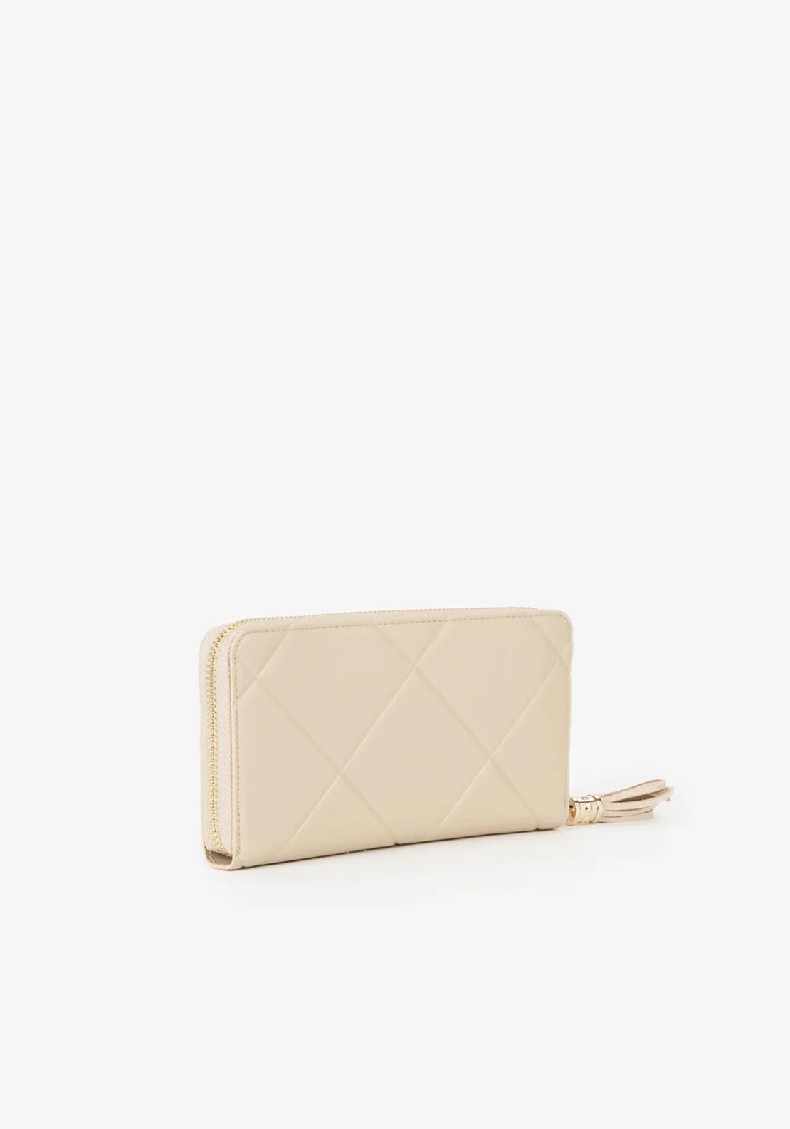 Valentino Astrid Quilted Zip Around Medium Purse, Beige