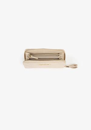 Valentino Astrid Quilted Zip Around Medium Purse, Beige