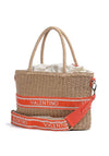Valentino Boho Woven Shopper Bag, Orange