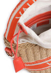 Valentino Boho Woven Convertible Bucket Bag, Orange