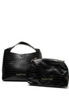 Valentino Reptile Effect Satchel Bag, Black