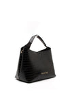 Valentino Reptile Effect Satchel Bag, Black