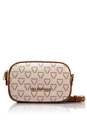Valentino Lady Re Logo Crossbody Bag, White & Tan