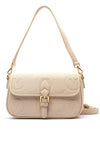 Valentino Samba Debossed Flap Over Crossbody Bag, Beige