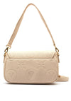 Valentino Samba Debossed Flap Over Crossbody Bag, Beige