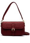 Valentino Samba Debossed Flap Over Crossbody Bag, Dark Red