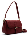 Valentino Samba Debossed Flap Over Crossbody Bag, Dark Red