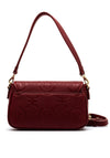 Valentino Samba Debossed Flap Over Crossbody Bag, Dark Red