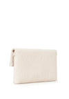 Valentino Samba Debossed Fold Over Clutch Bag, Beige