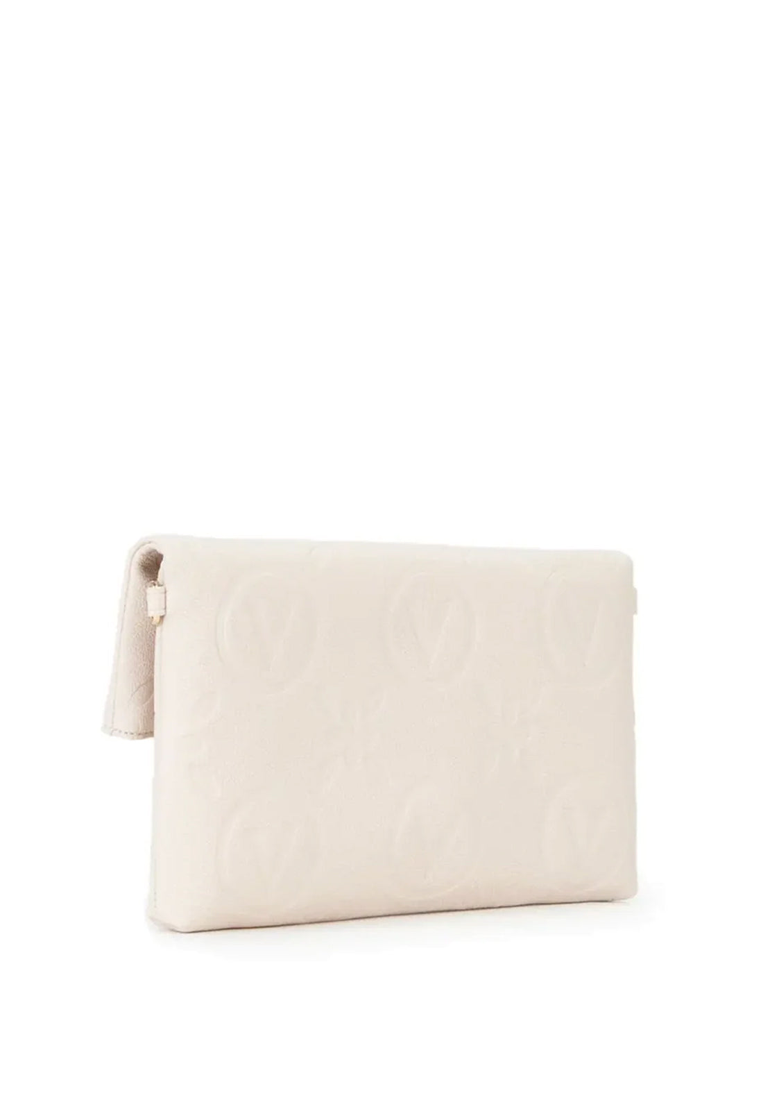 Valentino Samba Debossed Fold Over Clutch Bag, Beige