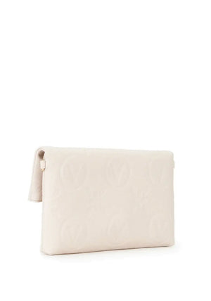 Valentino Samba Debossed Fold Over Clutch Bag, Beige