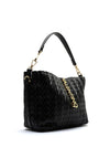 Valentino Fania Quilted Braid Medium Bucket Bag, Black