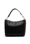 Valentino Fania Quilted Braid Medium Bucket Bag, Black