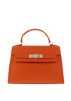 Valentino Fae Re Flap Over Pebbled Satchel, Orange