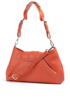 Valentino Cassandra Buckle Gathered Shoulder Bag, Orange