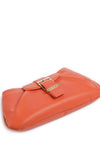 Valentino Cassandra Buckle Gathered Shoulder Bag, Orange