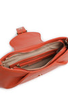 Valentino Cassandra Buckle Gathered Shoulder Bag, Orange