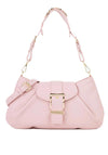 Valentino Cassandra Buckle Gathered Shoulder Bag, Pink
