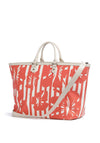 Valentino Kore Floral Stripe Large Shopper Bag, Orange