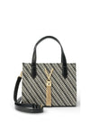 Valentino Divina Woven Stripe Summer Shopper Bag, Black