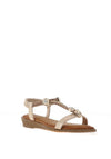 Redz T Bar Diamante Encrusted Sandals, Gold