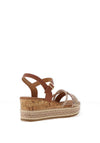 Redz Multi Strap Braided Wedge Sandals, Tan Multi