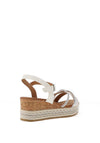 Redz Multi Strap Braided Wedge Sandals, White Multi