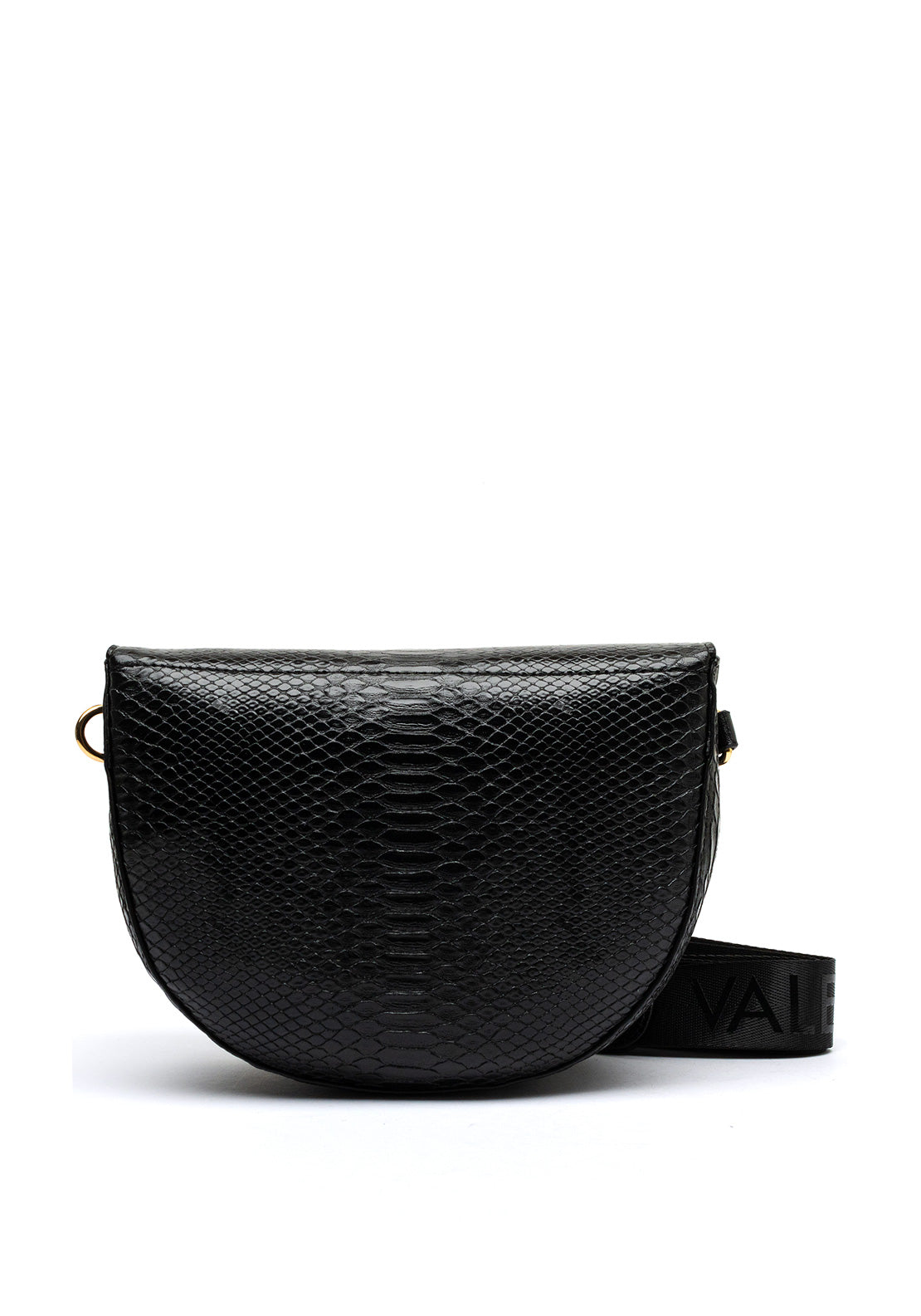 Valentino Small Croc Effect Crossbody Bag, Black