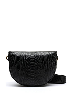 Valentino Small Croc Effect Crossbody Bag, Black