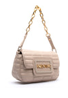 Valentino Quilted Small Flap Over Bag, Ecru