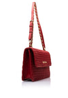 Valentino Frequency Textured Shoulder Bag, Red