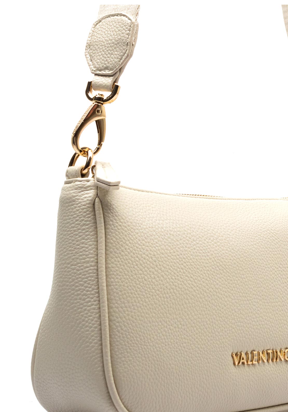 Valentino Never Pebbled Shoulder Bag, Beige