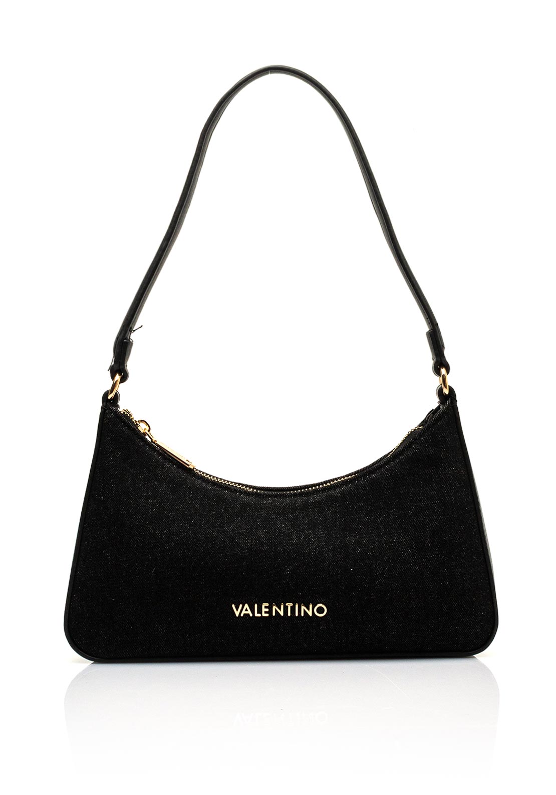 Valentino Kelly Denim Baguette Shoulder Bag, Denim Black