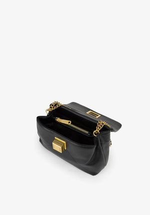Valentino Paige Medium Quilted Crossbody Bag, Black