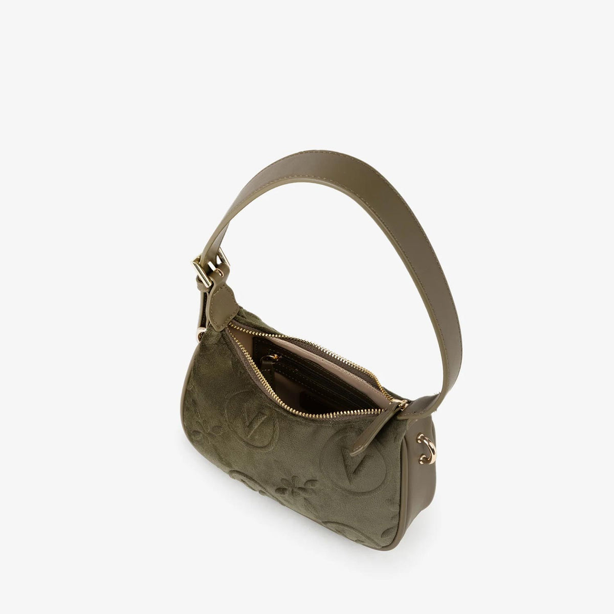 Valentino Samba Velvet Small Shoulder Crossbody Bag, Green