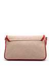 Valentino Chelsea Fabric Medium Crossbody Bag, Red & Beige