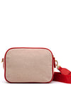 Valentino Chelsea Fabric Small Crossbody Bag, Red & Beige
