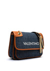Valentino Leith Medium Shoulder Bag, Blue Denim