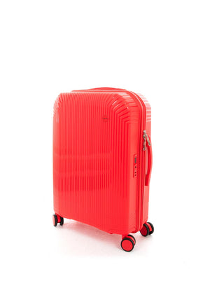 Valentino Wood 26” 8 Wheel Spinner Suitcase, Coral