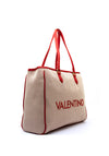 Valentino Chelsea Fabric Tote Bag, Red & Beige