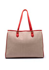 Valentino Chelsea Fabric Tote Bag, Red & Beige