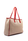 Valentino Chelsea Fabric Tote Bag, Red & Beige