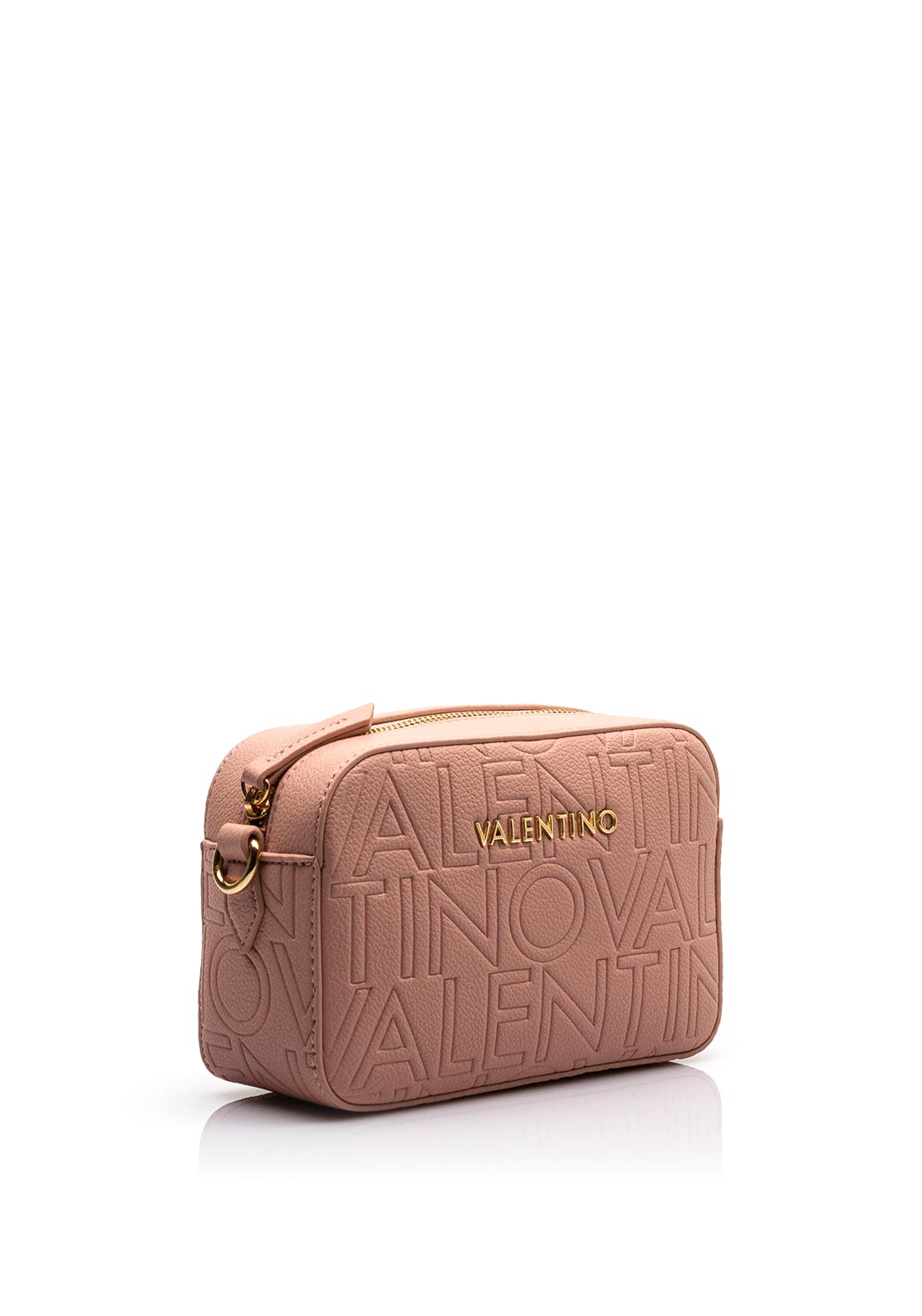 Valentino Pansy Embossed Logo Crossbody Bag, Powder Pink
