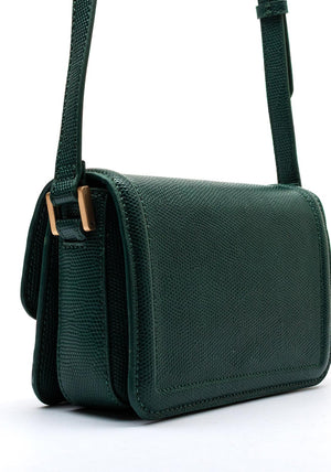 Valentino Floren Pebble Grain Mini Flap Over Crossbody Bag, Green
