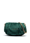 Valentino Elita Folded Velvet Baguette Shoulder Bag, Green