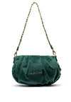 Valentino Elita Folded Velvet Baguette Shoulder Bag, Green